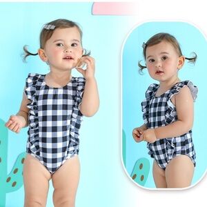NWT Baby Girl Plaid One Piece Swimsuit